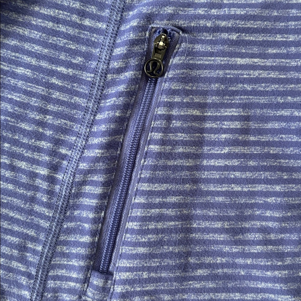 lululemon Women's Lavender Striped Pullover Half-Zip Long Sleeve Top - Picture 6 of 7